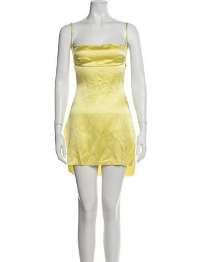 Pre-owned Are You Am I Silk Mini Dress In Yellow