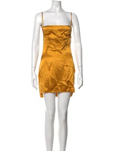 Pre-owned Are You Am I Silk Mini Dress In Yellow