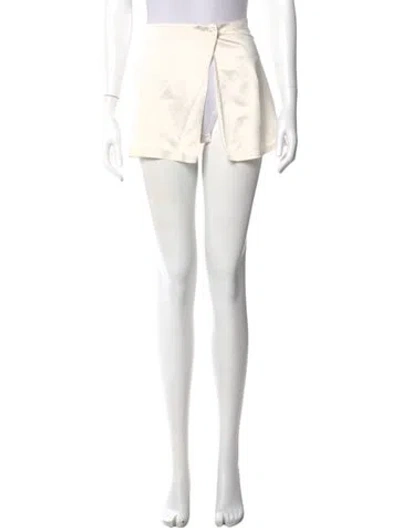 Pre-owned Are You Am I Silk Mini Skirt In Neutral