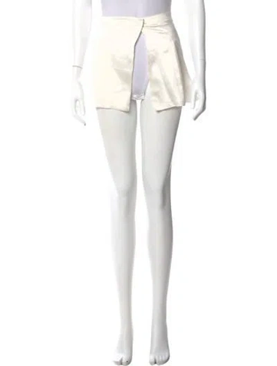 Pre-owned Are You Am I Silk Mini Skirt In White