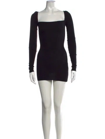 Pre-owned Are You Am I Square Neckline Mini Dress In Black