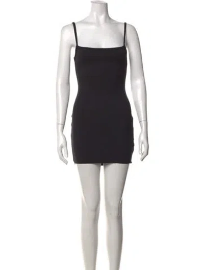 Pre-owned Are You Am I Square Neckline Mini Dress W/ Tags In Black