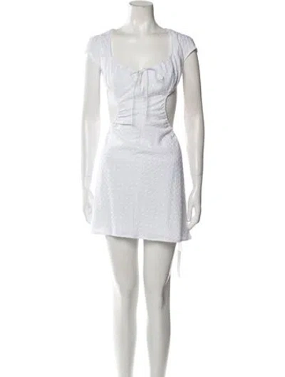 Pre-owned Are You Am I Square Neckline Mini Dress W/ Tags In White