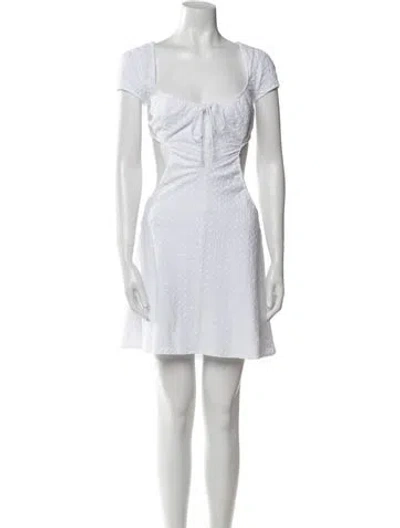 Pre-owned Are You Am I Square Neckline Mini Dress In White