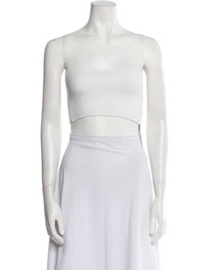 Pre-owned Are You Am I Strapless Crop Top In Neutral