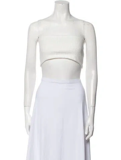 Pre-owned Are You Am I Strapless Crop Top W/ Tags In White