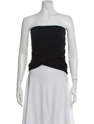 Pre-owned Are You Am I Strapless Top In Black
