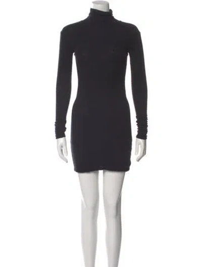 Pre-owned Are You Am I Turtleneck Mini Dress In Gray