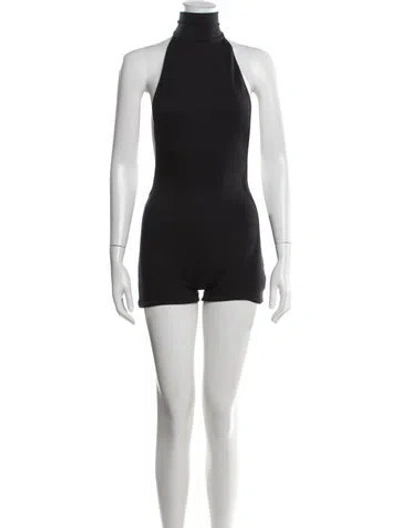 Pre-owned Are You Am I Turtleneck Romper W/ Tags In Black