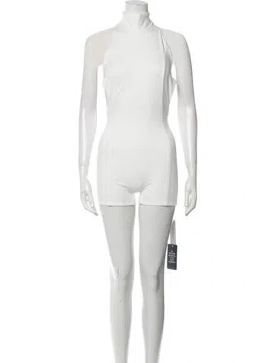 Pre-owned Are You Am I Turtleneck Romper W/ Tags In White