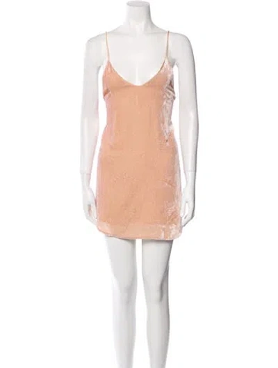 Pre-owned Are You Am I V-neck Mini Dress In Neutral