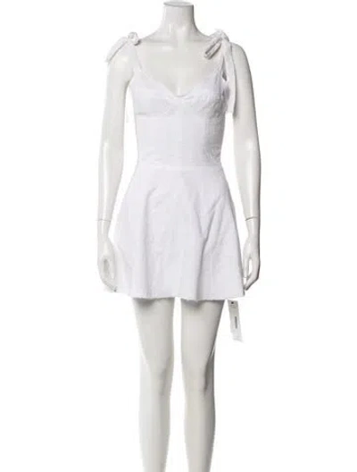Pre-owned Are You Am I V-neck Mini Dress In White