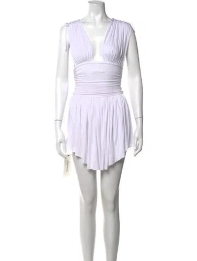 Pre-owned Are You Am I V-neck Mini Dress In White