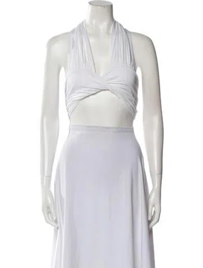 Pre-owned Are You Am I V-neck Sleeveless Crop Top W/ Tags In Neutral