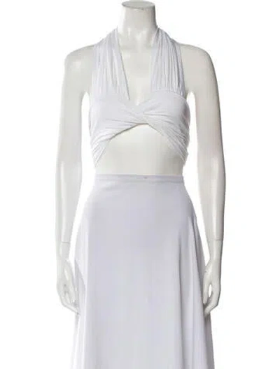 Pre-owned Are You Am I V-neck Sleeveless Crop Top W/ Tags In Neutral