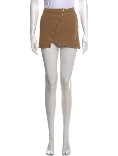 Pre-owned Are You Am I Wool Mini Skirt In Neutrals
