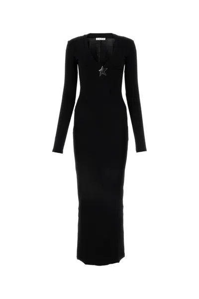 AREA AREA BLACK STRETCH VISCOSE DRESS