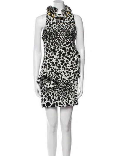 Pre-owned Area Animal Print Mini Dress In Multi
