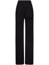 Area Asymmetric Slit Trousers In Black