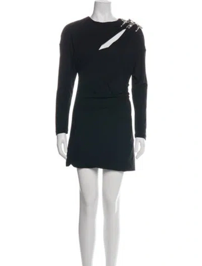 Pre-owned Area Asymmetrical Mini Dress W/ Tags In Black