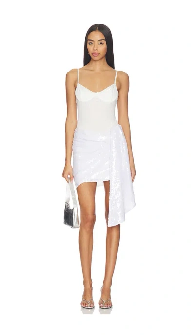 Area Ballerina Sequin Tank Dress In White