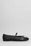 AREA BALLET FLATS IN BLACK LEATHER