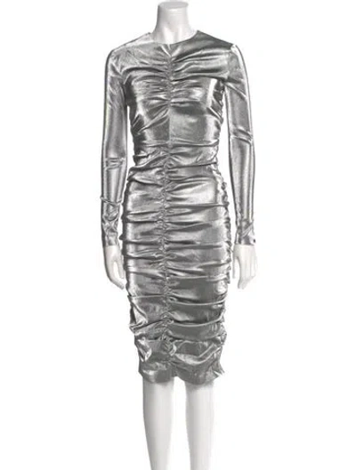 Pre-owned Area Bateau Neckline Midi Length Dress W/ Tags