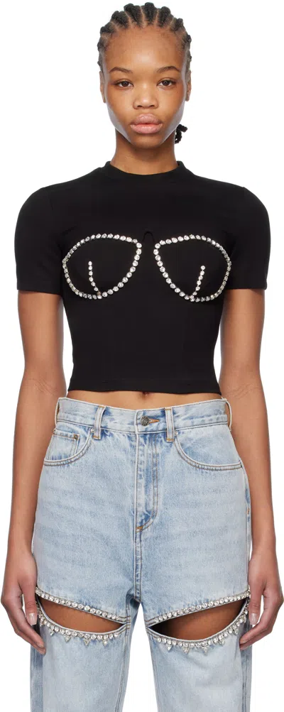 AREA BLACK CRYSTAL BUSTIER CUP T-SHIRT