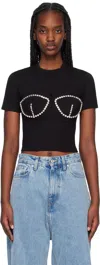 Area Crystal-embellished Cup-chain T-shirt In Black