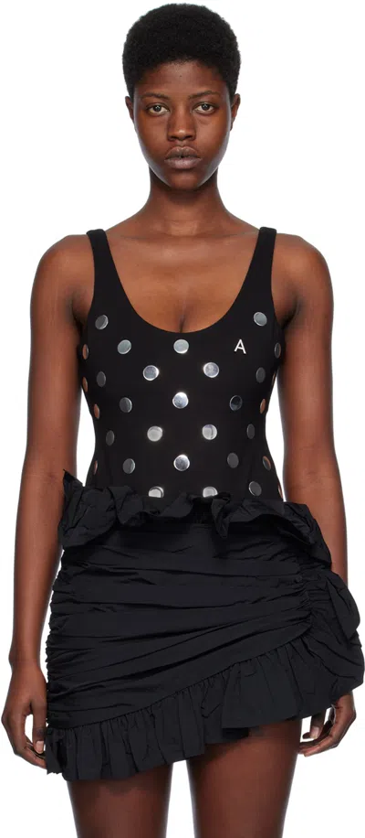 Area Black Polka Dot Bodysuit