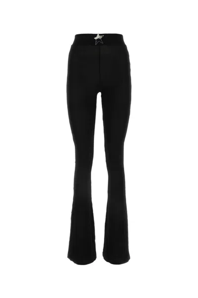 Area Viscose High Rise Flared Pants In Black