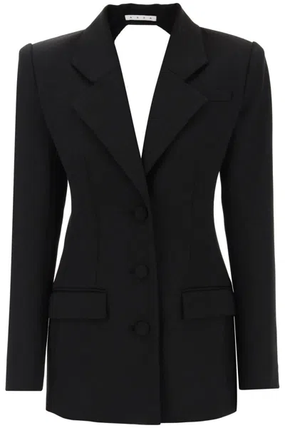 Area Blazer Dress With Cut Out And Crystals In Nero