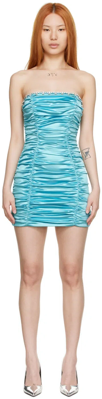 AREA BLUE ACETATE MINI DRESS