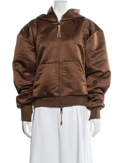 Pre-owned Area Bomber Jacket In Brown