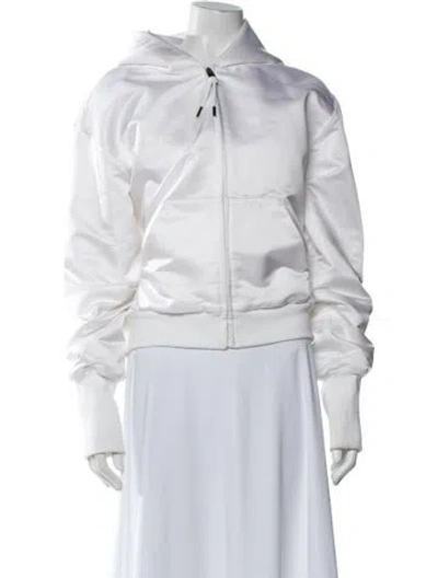 Pre-owned Area Bomber Jacket In White