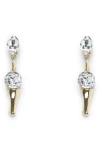 Area Bone Crystal Drop Earrings In Gold