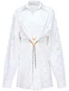 Area Broderie Anglaise Shirt Dress In White