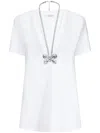 Area Butterfly-charm T-shirt Dress In White