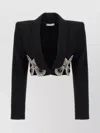 Area Crystal Butterfly Cropped Blazer