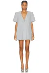 Area Crystal Butterfly V Neck T-shirt Dress Grey Melange In Grey Melange