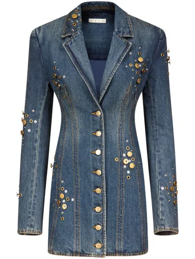 AREA BUTTON-EMBELLISHED DRESS