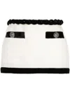 Area Crystal Grape Velvet Chain Mini Skirt In White