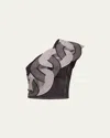 Area Schulterfreies Oberteil Mit Kettendetail In Grey Multi