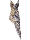 Area Kleid Mit Ketten-print In Schwarz