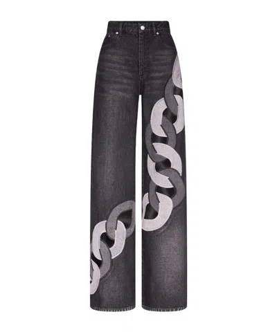 Area Chain Pattern Jeans