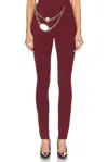 Area Chain Plate Leggings In Burgundy