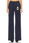 Area Chain Plate Straight-leg Trousers In Midnight Blue