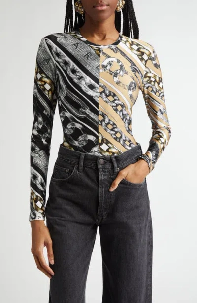 AREA AREA CHAIN PRINT LONG SLEEVE BODYSUIT
