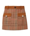 Area Crystal-button Check Mini Skirt In Multi