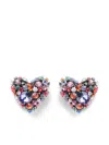 Area Cluster Heart Crystal Earrings In Silver